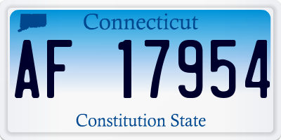 CT license plate AF17954
