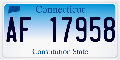 CT license plate AF17958
