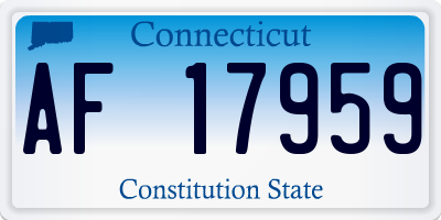 CT license plate AF17959