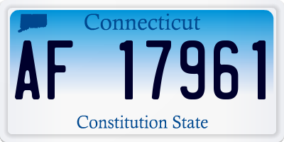 CT license plate AF17961