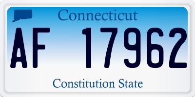 CT license plate AF17962