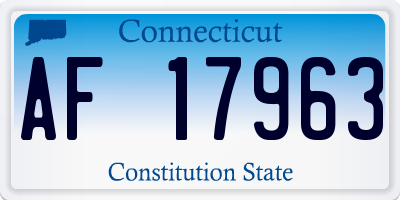 CT license plate AF17963