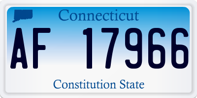 CT license plate AF17966
