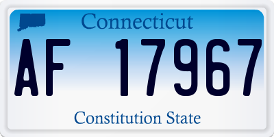 CT license plate AF17967