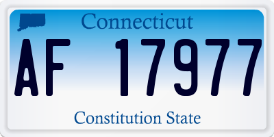 CT license plate AF17977