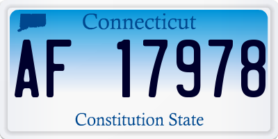 CT license plate AF17978