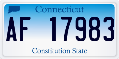 CT license plate AF17983