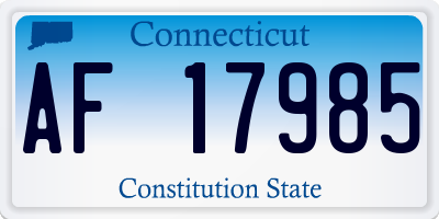 CT license plate AF17985