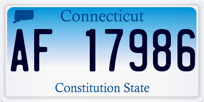 CT license plate AF17986