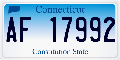 CT license plate AF17992
