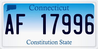 CT license plate AF17996
