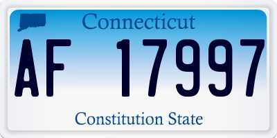 CT license plate AF17997