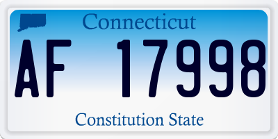 CT license plate AF17998