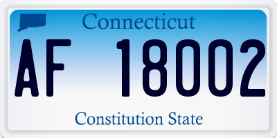 CT license plate AF18002