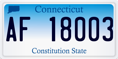 CT license plate AF18003