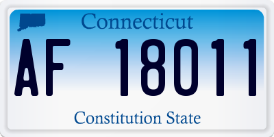 CT license plate AF18011