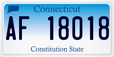 CT license plate AF18018