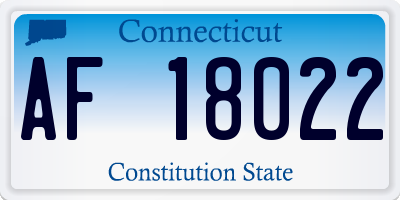 CT license plate AF18022