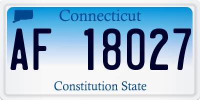 CT license plate AF18027