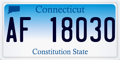 CT license plate AF18030