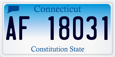 CT license plate AF18031