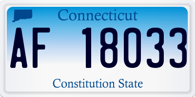 CT license plate AF18033
