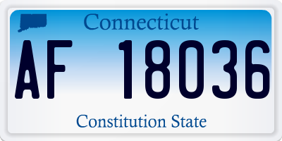 CT license plate AF18036