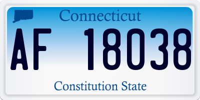 CT license plate AF18038