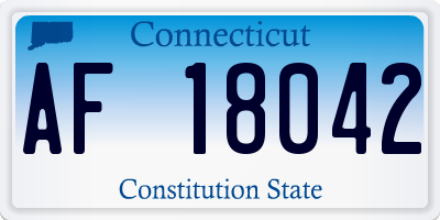 CT license plate AF18042