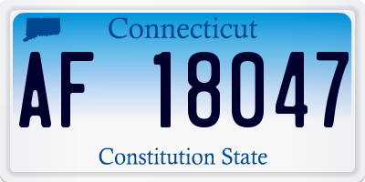 CT license plate AF18047