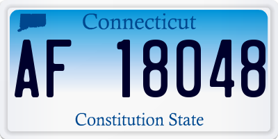 CT license plate AF18048