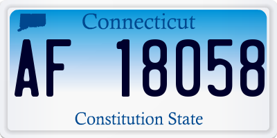 CT license plate AF18058