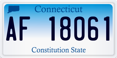 CT license plate AF18061