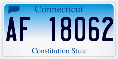 CT license plate AF18062