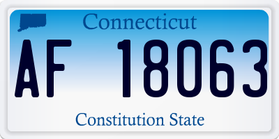 CT license plate AF18063