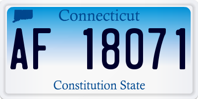 CT license plate AF18071