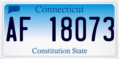 CT license plate AF18073