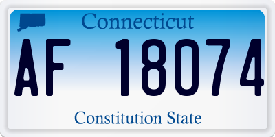 CT license plate AF18074