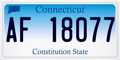 CT license plate AF18077