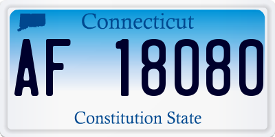 CT license plate AF18080