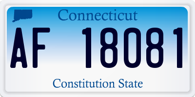 CT license plate AF18081