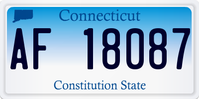 CT license plate AF18087