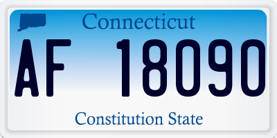 CT license plate AF18090