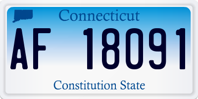 CT license plate AF18091