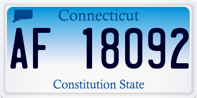 CT license plate AF18092