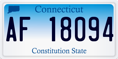 CT license plate AF18094