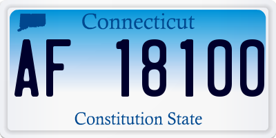 CT license plate AF18100
