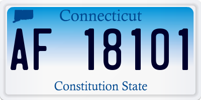 CT license plate AF18101