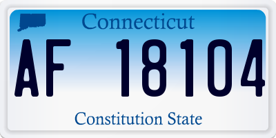 CT license plate AF18104