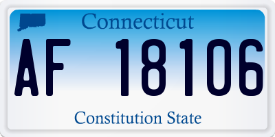 CT license plate AF18106